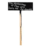 The distinctions of fine art bore me to death. by John Reynolds, metallic marker and oil paint on wooden construction, sold Oct 2016
