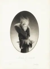Sarah and Emmett by Travis Louie, intaglio printed onto custom Twinrocker paper in sepia ink, 1/10 AP, 2012, sold Oct 2016