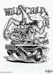 Ed ‘Big Daddy’ Roth, Wild Child Rat Fink (Pontiac GTO), BW serigraph numbered AP/10 from an edition of 125 (1995) issued by Joe Copro/Nason One publishing, Los Angeles