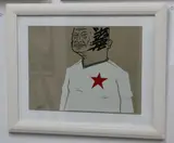 Dave Kinsey, Untitled – Figure with Red Star, screenprint on recycled card 146/200