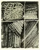 Colin McCahon, Wood Bay Window, white crayon and black ink drawing, c. 1957