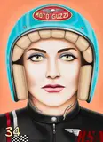 Andrew Barnes-Graham, Milkshake Cowgirl, oil pastel and crayon on paper