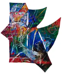 Philippa Blair, Scala (Killing 2 birds with 1 stone), acrylic on canvas