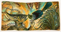 Michel Tuffery, Tasi Tui Tangaroa, acrylic on tapa cloth