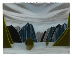 Marilynn Webb, Going through Fiordland, watercolour and pastel on paper