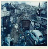 Gary Tricker, Main Street, etching, 15/25, second edition