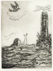 Betty Beadle, The Beckoning Beacon, etching, 1/25