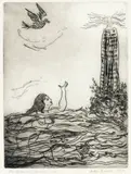 Betty Beadle, The Beckoning Beacon, etching, 1/25