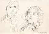 Toss Woollaston, Tim and Sherrah Francis, ink on paper