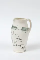 L. Budd, Untitled – Ceci n’est pas une a jug…, glazed earthenware jug