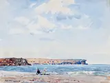 T. A. McCormack, Landscape with Two Figures on the Beach