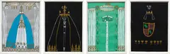 Jacqueline Fraser, The Veil, mixed media on paper, four parts
