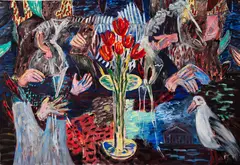 Barbara Tuck, Distillation (evening), oil on unstretched canvas