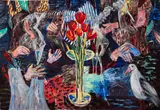 Barbara Tuck, Distillation (evening), oil on unstretched canvas
