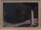 Marcus King, Night Scene, oil on board, 1972