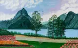 M. C Thomson, Hills, Sounds, Flowers, oil on board