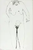Ralph Hotere, Woman, ink on paper
