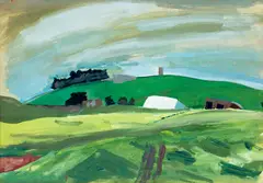 Joanna Paul, Landscape, gouache and watercolour on paper