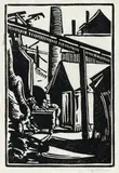 Ida Gertrude Eise, Industrial Scene, woodblock print