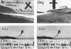 Colin McCahon, Four Studies for the Jet Out Series, gelatin silver prints, four panels