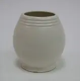Small hand-potted vase by Ernest Shufflebotham for Crown Lynn, shape No. 5 with concentric bands to the top section, sold Sep 2016
