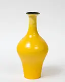 Daniel Steenstra for Crown Lynn, Hand-potted yellow glazed vase