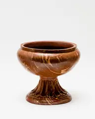 Amalgamated Brick and Pipe works, agateware pedestal planter, incised mark to base