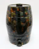 pottery keg with majolica glaze by Wellington P. Hutson and Co, some faults, sold Sep 2016