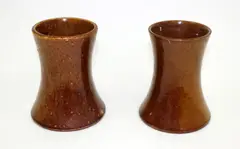 Luke Adams, A pair of brown glazed wasted vases