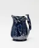 Luke Adams, Decorative blue glazed game jug, with greyhound handle