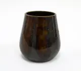 Luke Adams, Pottery vase, with daubed brown glaze