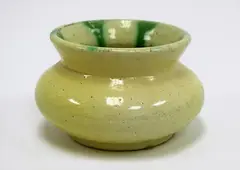 Jova Rancich, Squat ovoid vase, with green and yellow glaze
