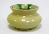 Jova Rancich, Squat ovoid vase, with green and yellow glaze