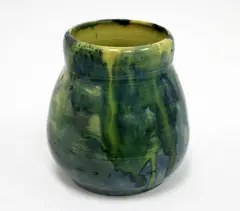 Briar Gardner, Daubed blue and green glazed vase