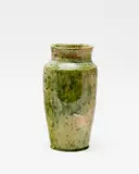 Briar Gardner, Green glazed vase, of tapering cylindrical form