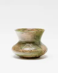 Briar Gardner, Green glazed vase, with incised lily pads decoration