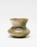 Briar Gardner, Green glazed vase, with incised lily pads decoration