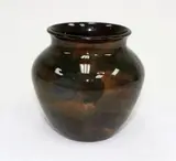 Olive Jones, Iridescent brown, green and blue glazed vase