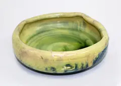 Blue and yellow glazed bowl by Briar Gardner, sold Sep 2016