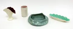 Four assorted pieces by O.C Stephens, including two vases a dish and a bowl, sold Sep 2016