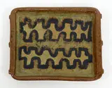 Juliet Peter, Rectangular stoneware platter, with stylised abstract design