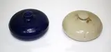 Timaru Pottery, Two early stoneware hot water bottles, Timaru pottery stamps to the underside of each