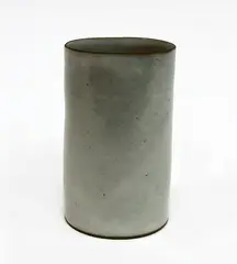 White tin glazed beaker by Lucie Rie, impressed ‘LR’ seal mark to the base, sold Sep 2016