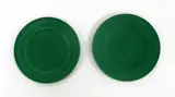 Keith Murray for Wedgwood, Two matt green glazed plates