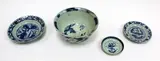 Ming dynasty and later by Two Chinese provincial blue and white dishes, together with a large South East Asian bowl, and a saucer dish, sold Sep 2016