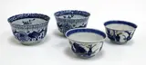 20th century by Two pairs of Chinese blue and white bowls, the smaller pair decorated with enamelled details, sold Sep 2016