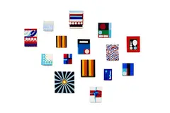 Untitled by Andrew McLeod, oil on canvas, sixteen panels (1999), sold Sep 2016