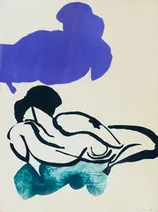 Two Figures in light by Pat Hanly, screenprint, 1/10, offered Sep 2016