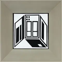 Interior with Metal Powder Frame by Andrew McLeod, acrylic on canvas, sold Sep 2016
