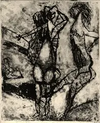 Figures in light by Pat Hanly, screenprint, 2/6, sold Sep 2016